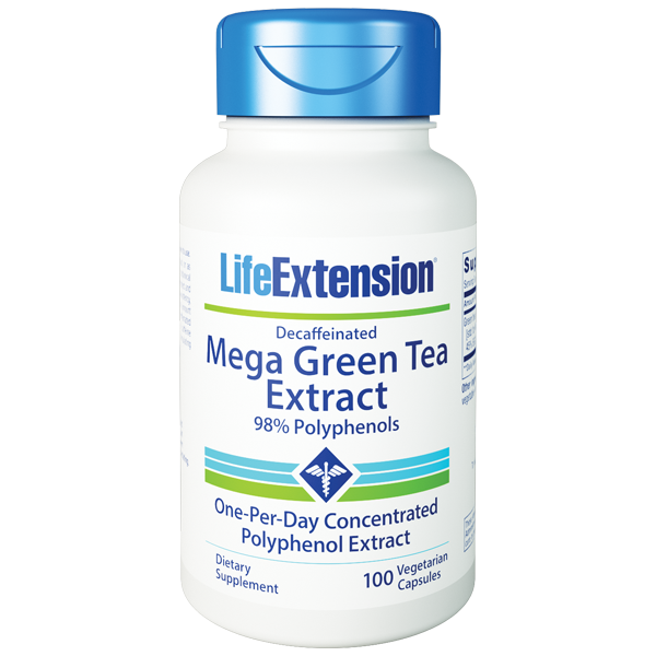 Life Extension Decaff Mega Green Tea 100 Cap bottle