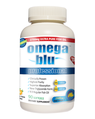 Omega Blu Fish Oil Bottle Front