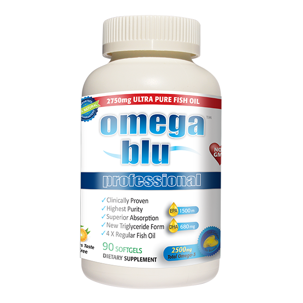 Omega Blu Fish Oil Bottle Front